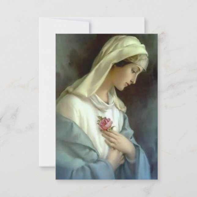 Mystical Ro Virgin Mary Memorare Prayer Heliga Tack Kort (Framsida)