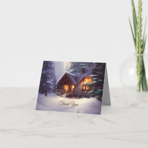 Mystical Rustic Log Cabin between Evergreens Tack Kort