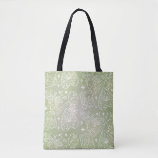 Mystical Sage Grönt Tote Bag - Moth, Örters & Magi Tygkasse