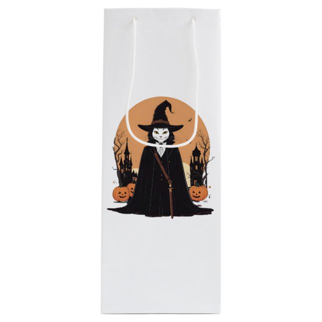 Mystical Salem Black Cat med Pumpkins (Framsidan)