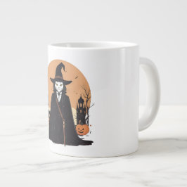Mystical Salem Black Cat med Pumpkins Jumbo Mugg