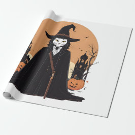 Mystical Salem Black Cat med Pumpkins Presentpapper