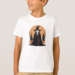 Mystical Salem Black Cat med Pumpkins T Shirt