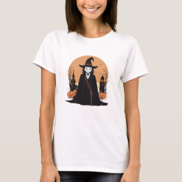 Mystical Salem Black Cat med Pumpkins T Shirt