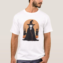 Mystical Salem Black Cat med Pumpkins T Shirt