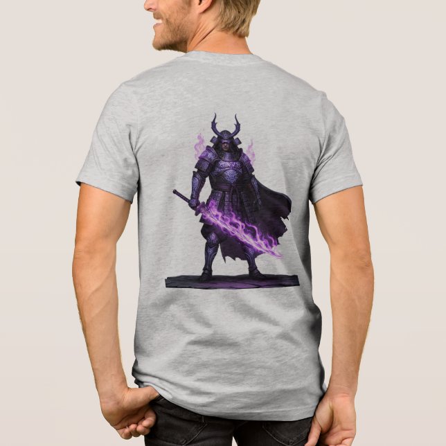 Mystical Samurai Warrior T-Shirt — Purple Arcane F (Baksida)