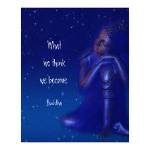 Mystical Sapphire Blue Buddha | Mindfulness-citat