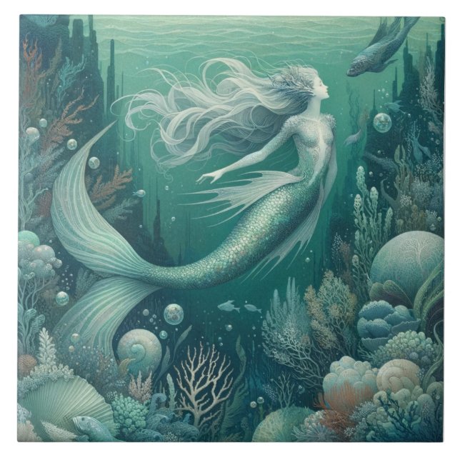 Mystical Sea Nymph Kakelplatta (Framsidan)