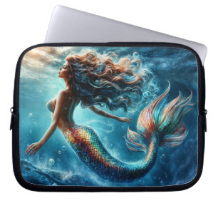Mystical Sea sjöjungfru siren's colorful svan art Laptop Fodral