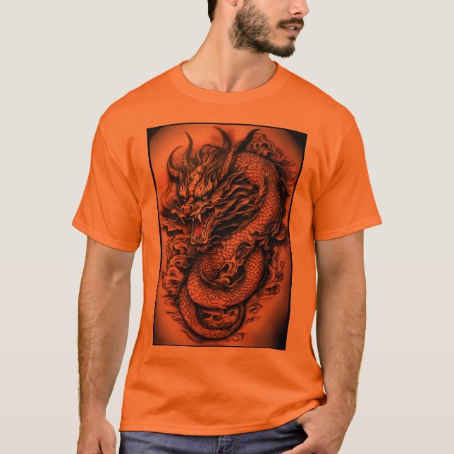 "Mystical Serenity: Chinese Dragon Enchantment Tee (Framsida)