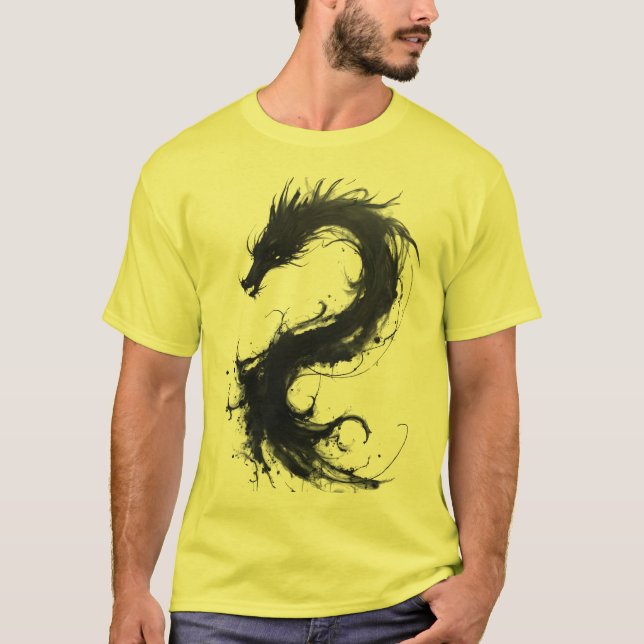 Mystical Shadow Dragon T Shirt (Framsida)