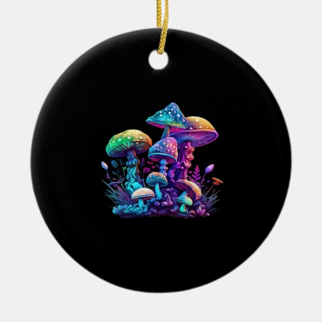 Mystical Shroom - Whimsigoth and Witchcore Wonderl Julgransprydnad Keramik (Framsidan)