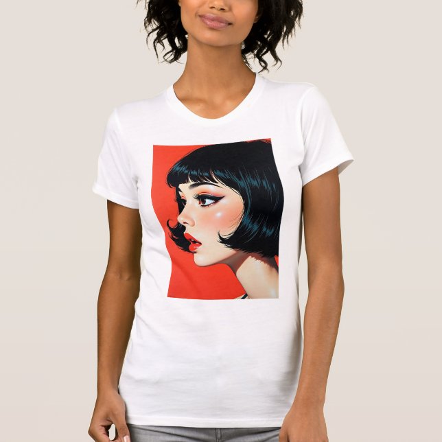Mystical Shushing Anime Girl T Shirt (Framsida)
