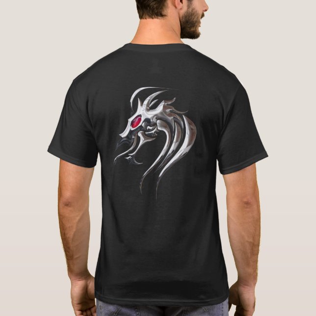 Mystical Silver Dragon T Shirt (Baksida)