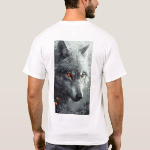 Mystical Silver Varg Howling vid Måne T-Shirt