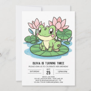 Mystical Simple Frog Digital Birthday Inbjudningar
