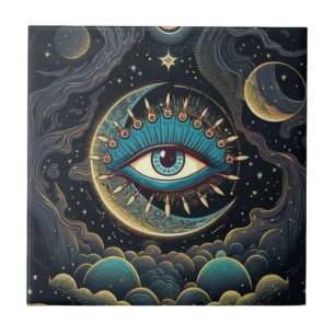 Mystical Single Öga i Galaxy Ceramic Tiles Kakelplatta