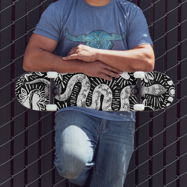 Mystical Snake Lunar White Skateboard (Utomhus 3)