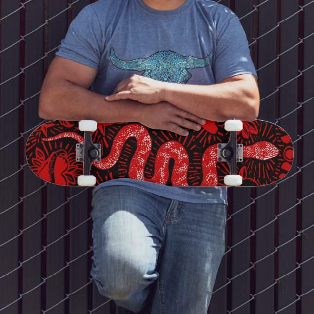 Mystical Snake Red Skateboard (Utomhus 3)