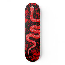 Mystical Snake Red Skateboard