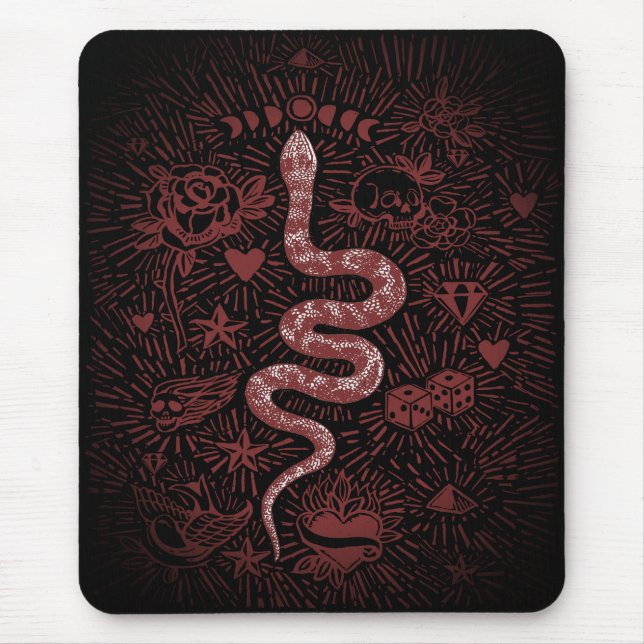Mystical Snake Vintage Mousepad Musmatta (Framsidan)