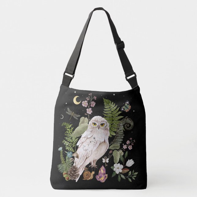 Mystical Snowy Uggla Tote Bag för Nature Älskare-g Axelväska (Framsida)