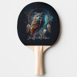 Mystical Space Owl with Dreamcatcher Art Pingisracket
