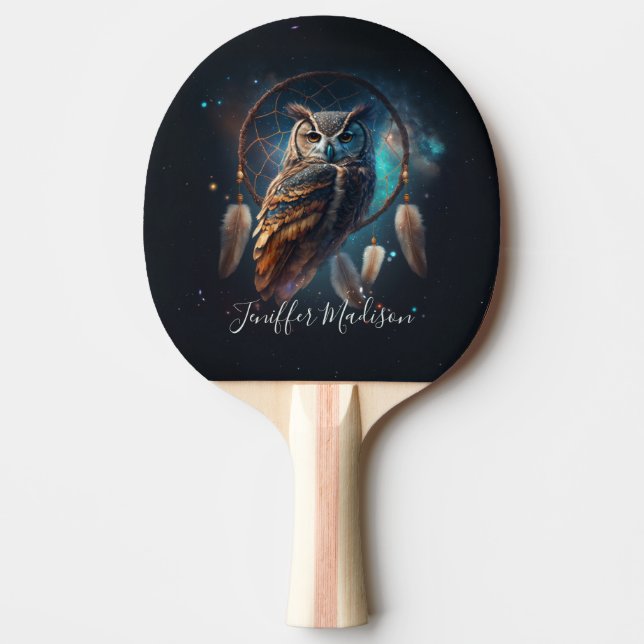Mystical Space Owl with Dreamcatcher Art        Pingisracket (Framsidan)