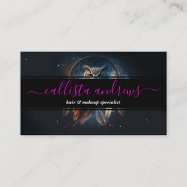 Mystical Space Owl with Dreamcatcher Art Visitkort