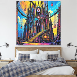 Mystical Steampunk Cathedral Canvastryck