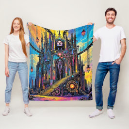 Mystical Steampunk Cathedral Fleecefilt