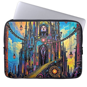 Mystical Steampunk Cathedral Laptop Fodral