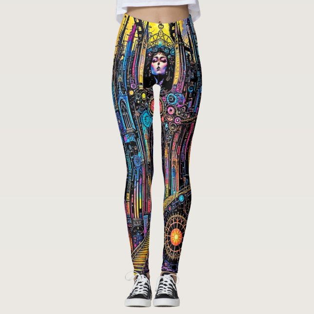 Mystical Steampunk Cathedral Leggings (Framsida)