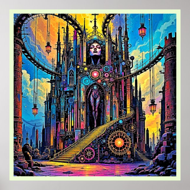 Mystical Steampunk Cathedral Poster (Framsidan)