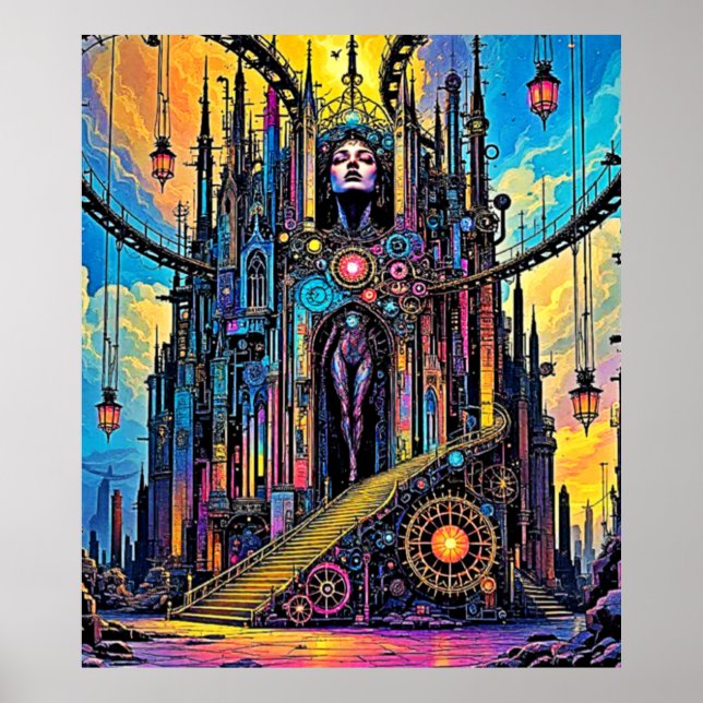 Mystical Steampunk Cathedral Poster (Framsidan)