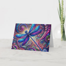 Mystical Swirling Dragonfly Birthday Card Helgkort