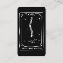 Mystical Tarot Card Black and White Chiropractor Visitkort