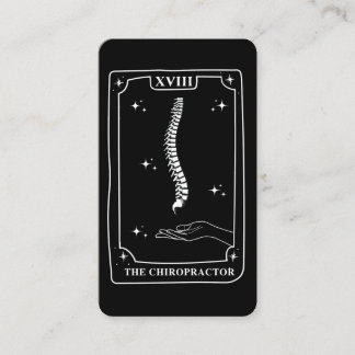 Mystical Tarot Card Black and White Chiropractor Visitkort