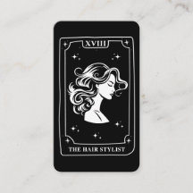 Mystical Tarot Card Black and White Hair Stylist