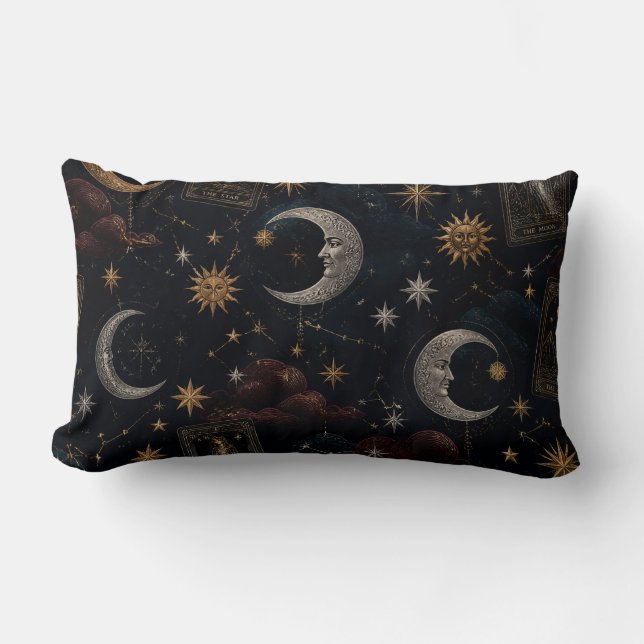 Mystical Tarot Moon Throw Pillow Lumbarkudde (Framsida)