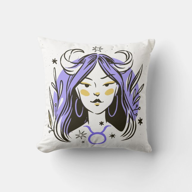 Mystical Taurus Zodiac Kudde (Framsida)