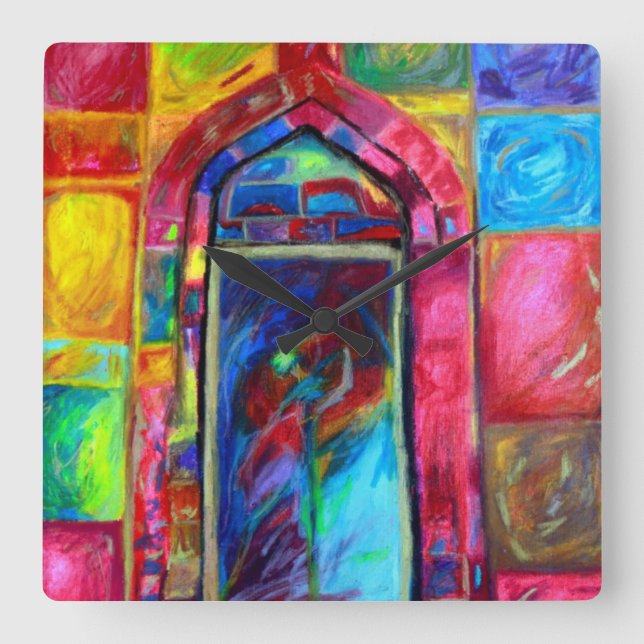 Mystical Temple Dancer Designer Clocks - Gifts Fyrkantig Klocka (Framsida)