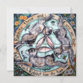 Mystical Three Rabbits Hares Öron 4 Seasons Blank