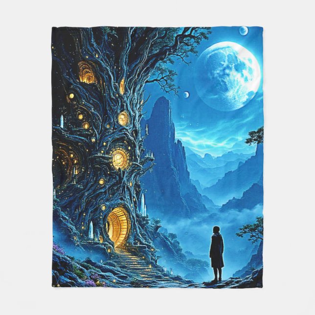 Mystical Träd Home Dreamscape Fleecefilt (Framsidan)