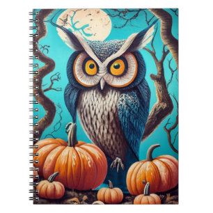Mystical Uggla Charm Halloween-bärbar dator med Pu Anteckningsbok