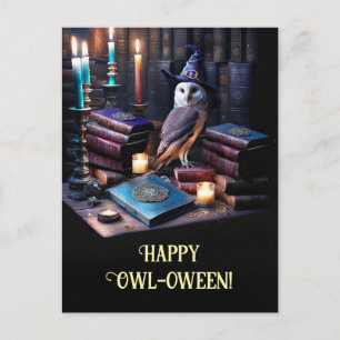 Mystical Uggla Magic Bokar Happy halloween Helg Vykort