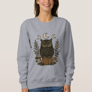 Mystical Uggla Måne Phases Shirt - Gothic Witchy T