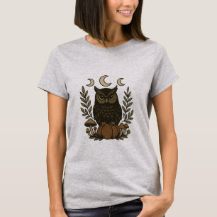 Mystical Uggla Måne Phases T-Shirt - Gothic Witchy