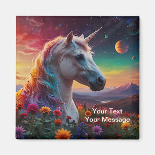 Mystical Unicorn a Cosmic Dream - Tranquil Majesty Magnet