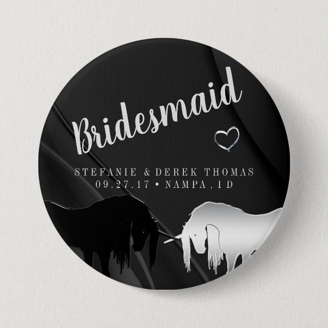 Mystical Unicorn Bröllop (Bridesmaid) Knapp (Framsida)